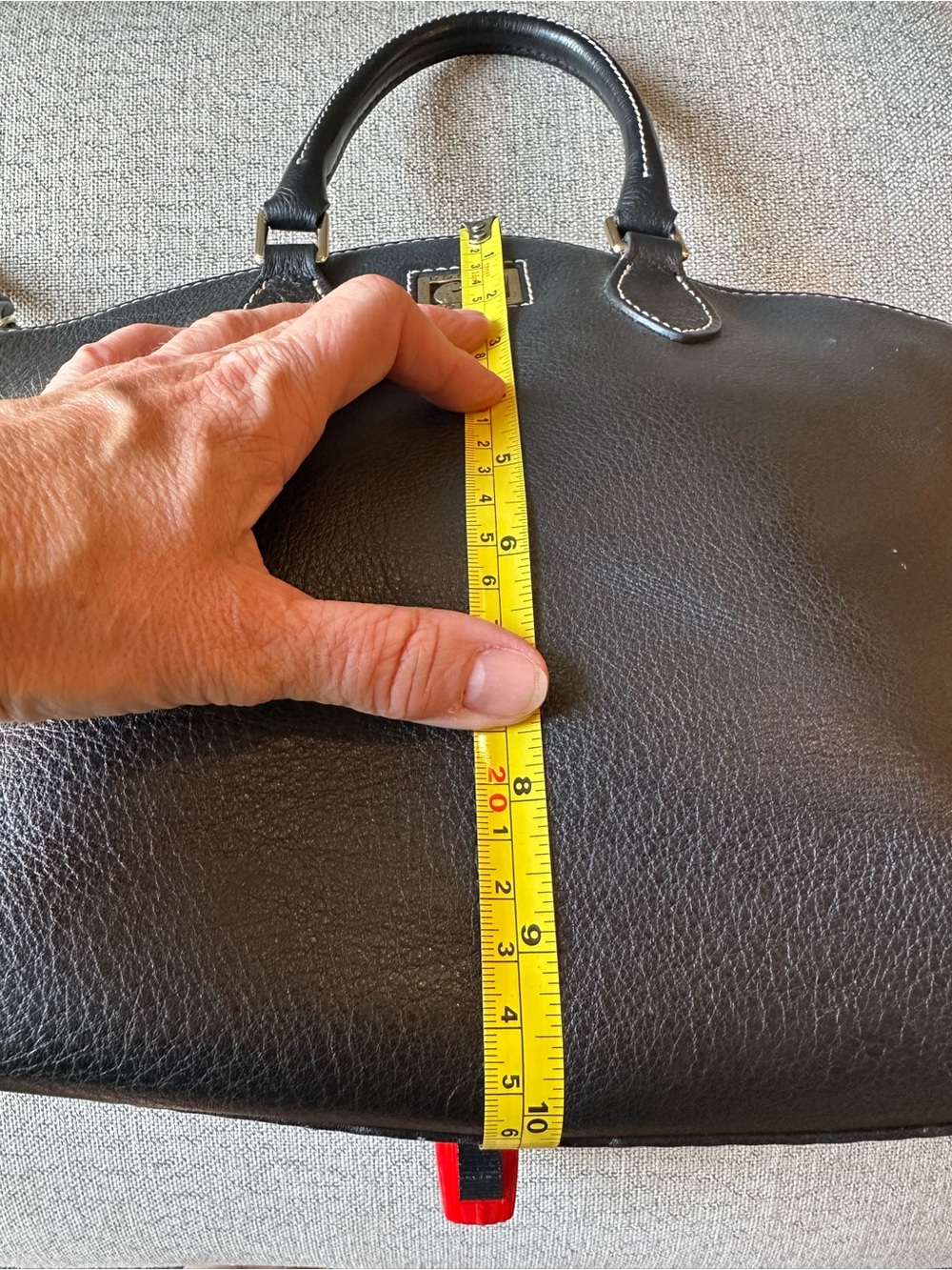 Dooney & Bourke Dillen Domed Satchel Black Pebble Leather Top-Handle - Picture 13 of 16